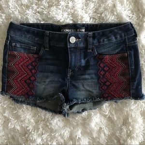 Express Embroidered Denim Shorts